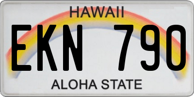 HI license plate EKN790