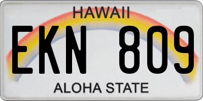 HI license plate EKN809