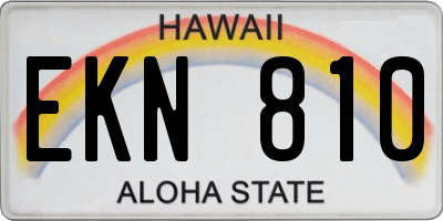 HI license plate EKN810