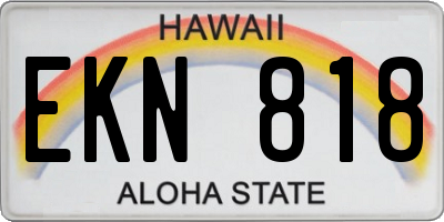 HI license plate EKN818