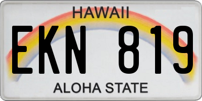 HI license plate EKN819