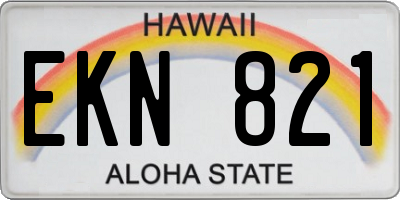 HI license plate EKN821