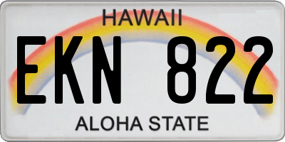 HI license plate EKN822