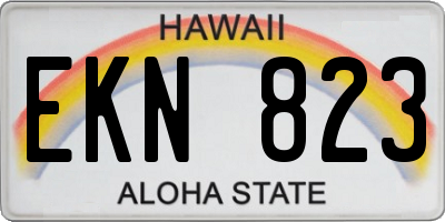 HI license plate EKN823
