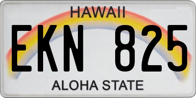 HI license plate EKN825