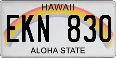 HI license plate EKN830