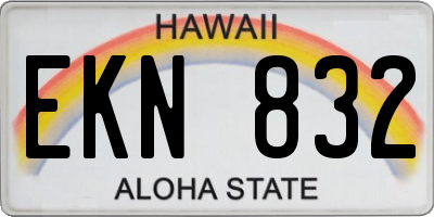 HI license plate EKN832