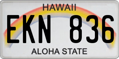 HI license plate EKN836