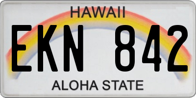 HI license plate EKN842