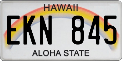 HI license plate EKN845