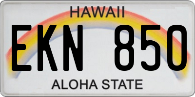HI license plate EKN850