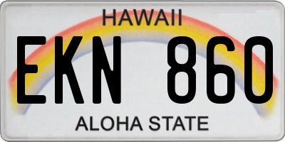 HI license plate EKN860