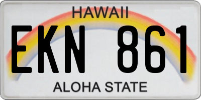 HI license plate EKN861