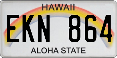 HI license plate EKN864