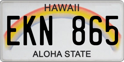 HI license plate EKN865