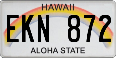 HI license plate EKN872