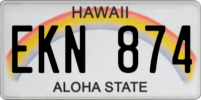 HI license plate EKN874