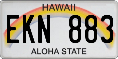 HI license plate EKN883