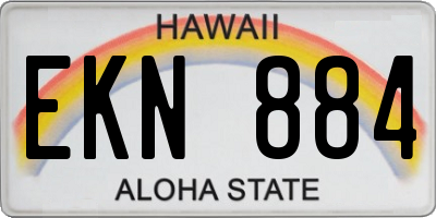 HI license plate EKN884
