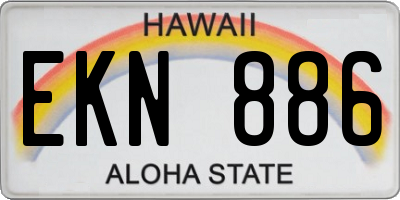 HI license plate EKN886