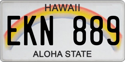 HI license plate EKN889