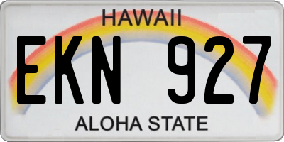 HI license plate EKN927