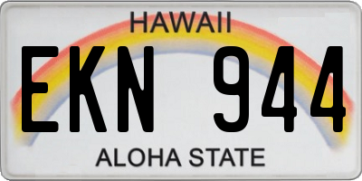 HI license plate EKN944