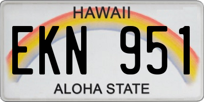 HI license plate EKN951