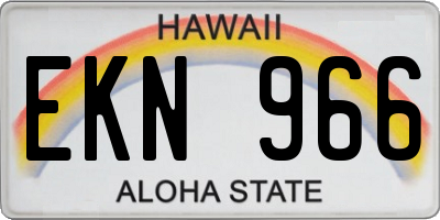 HI license plate EKN966