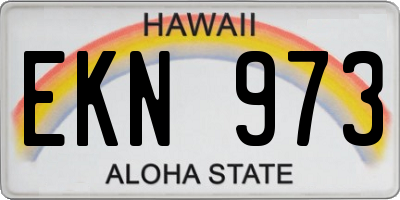 HI license plate EKN973