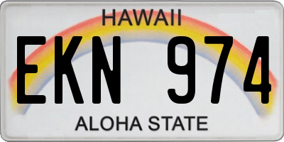 HI license plate EKN974