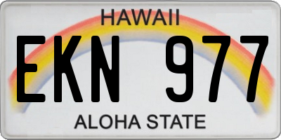 HI license plate EKN977