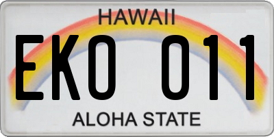 HI license plate EKO011