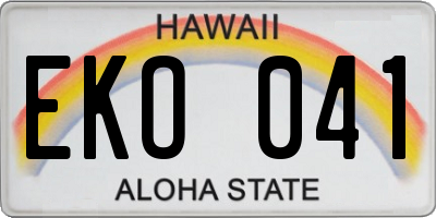 HI license plate EKO041
