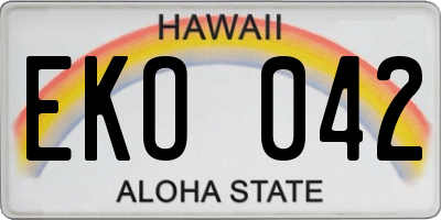 HI license plate EKO042