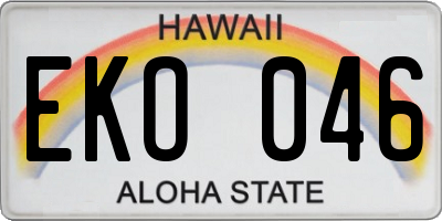 HI license plate EKO046