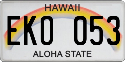 HI license plate EKO053