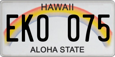 HI license plate EKO075