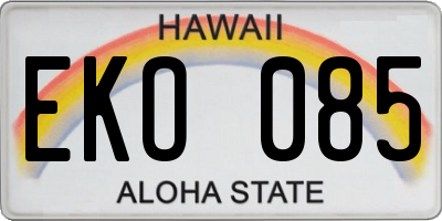 HI license plate EKO085