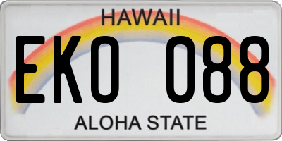 HI license plate EKO088