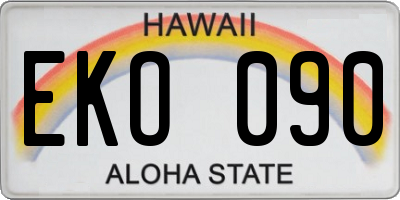 HI license plate EKO090