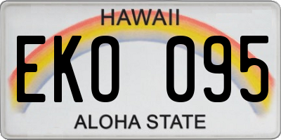 HI license plate EKO095