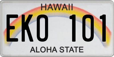 HI license plate EKO101