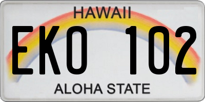 HI license plate EKO102