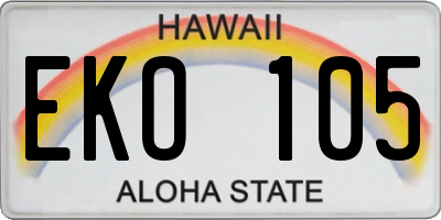 HI license plate EKO105