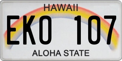 HI license plate EKO107