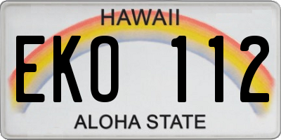 HI license plate EKO112