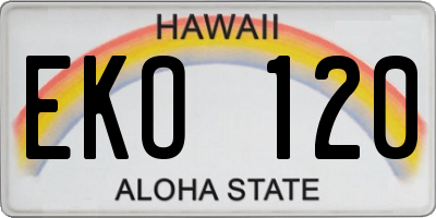 HI license plate EKO120