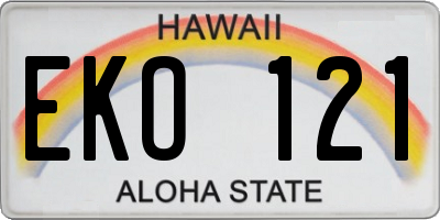 HI license plate EKO121