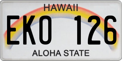 HI license plate EKO126